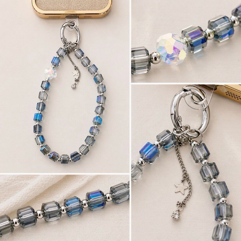 Luxury high-end crystal bead hand-held lanyard chain, phone wrist strap wristlet - Picture 3 of 6